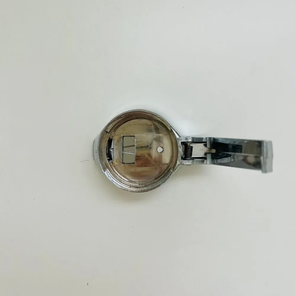Vintage Diamond Point Glass Syrup Dispenser With Chrome Plated Lid Hinged Lever